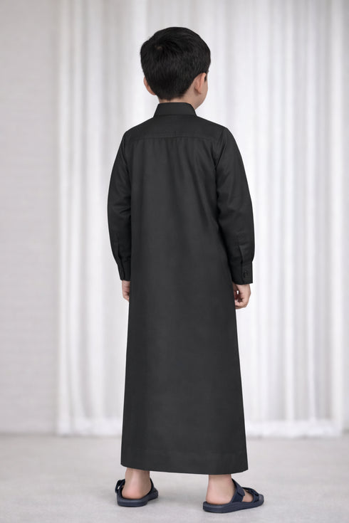Sophisticated Jet Black TR Thobe-Kids