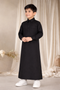 Elegant Jet Black Qatari Thobe-Kids