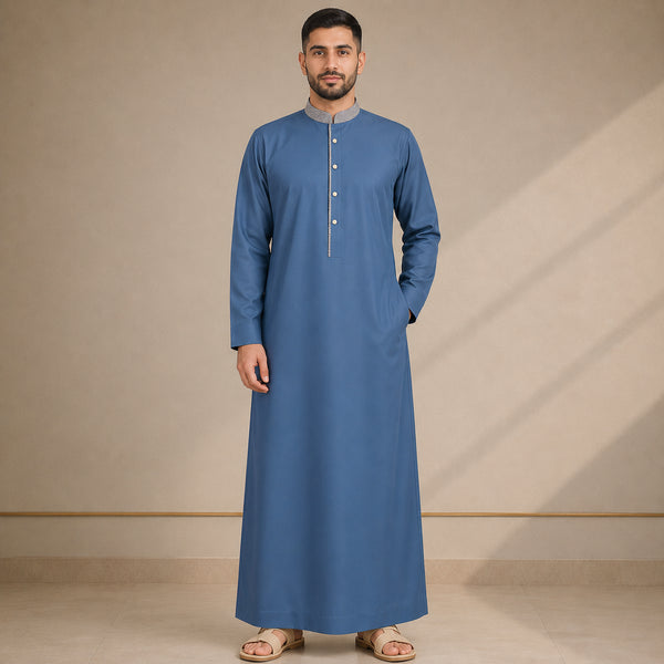 Crystal Teal Saudi Thobe - Men