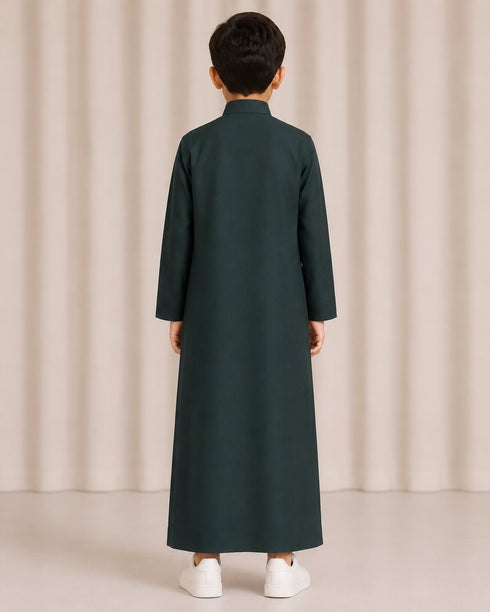 Royal Forest Green Saudi Thobe - Kids