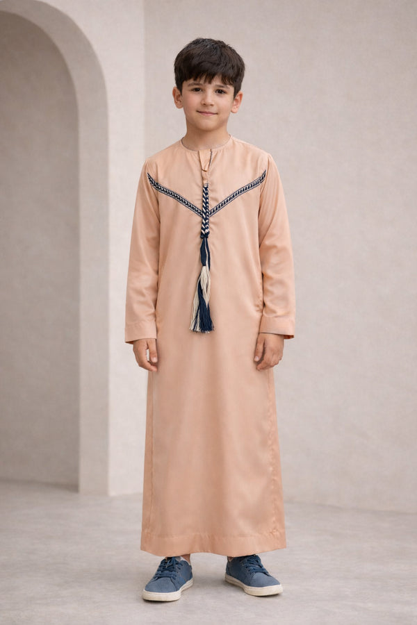 Classic Sandy Brown Emirati Thobe - Kids