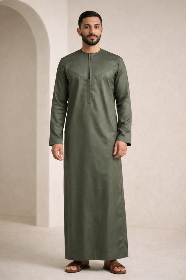 Forest Green Classic Emirati Thobe - Men
