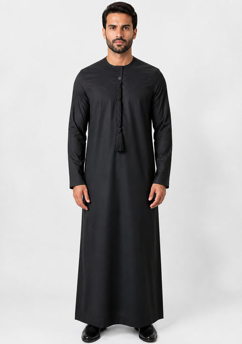 Premium Black Emirati Thobe - Men