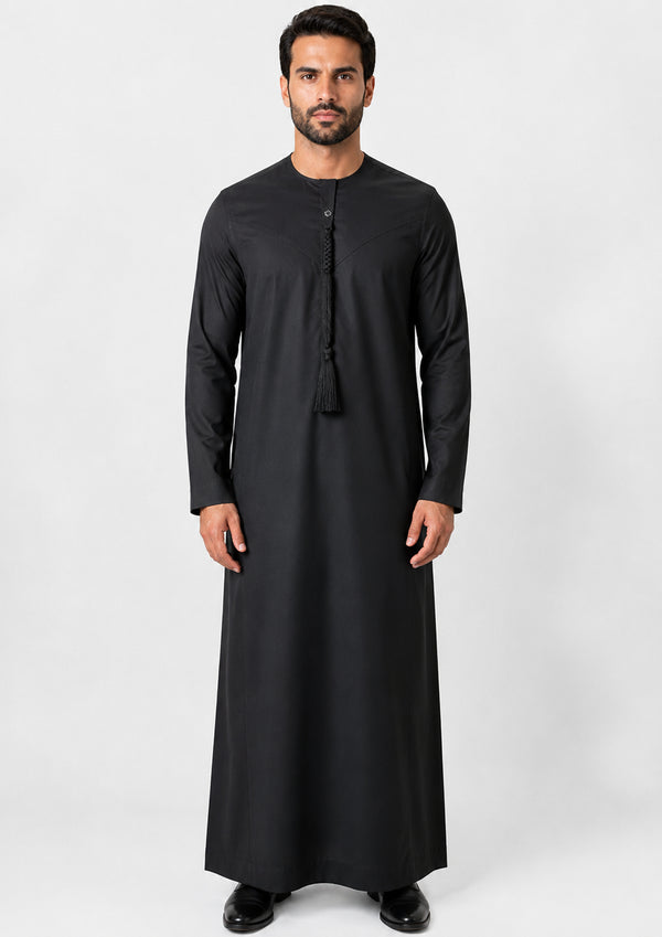 Premium Black Emirati Thobe - Men