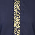 Royal Jet Blue Thobe with Modern Golden Arabic Calligraphy
