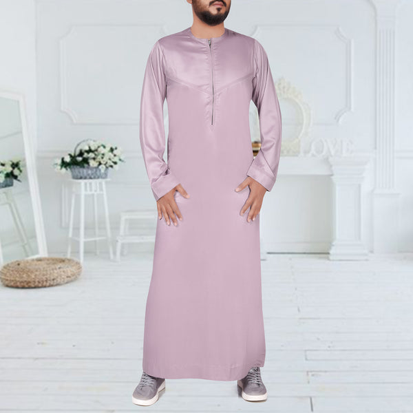 Duscky Mauve Elegance Modern Classic Zipper Thobe