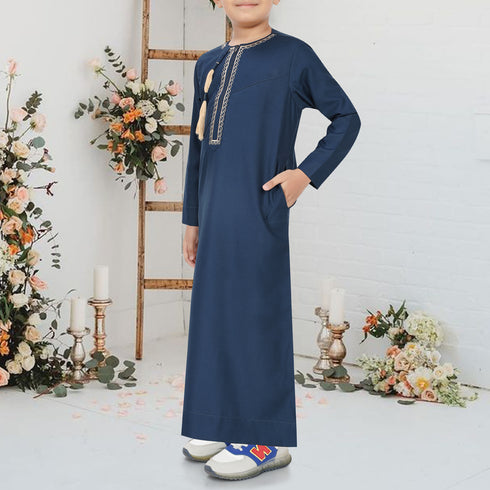 Royal Blue Omani Thobe - Kids