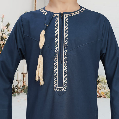 Royal Blue Omani Style – Kids Thobe