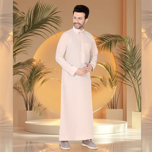 Elegant Beige Qatari Thobe
