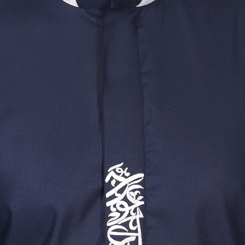 Royal Indigo Thobe with Artisanal Embroidery