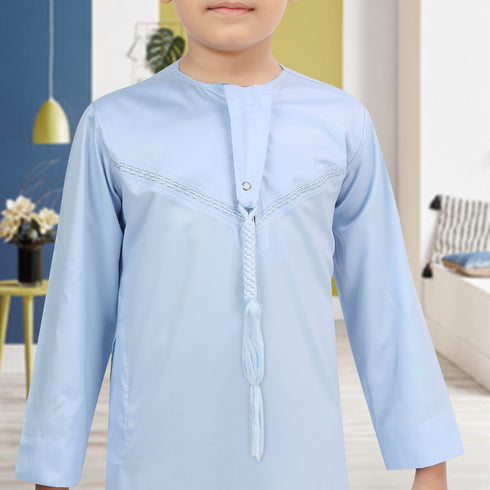Horizon Blue Emirati Style Kids Thobe