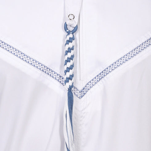 Indigo White Emirati Thobe - Men