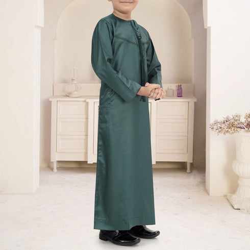 Emerald Green Emirati Style – Kids Thobe