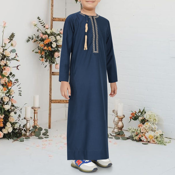 Royal Blue Omani Thobe - Kids