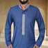 Cobalt Blue Thobe with Detailed Embroidery for a Regal Look