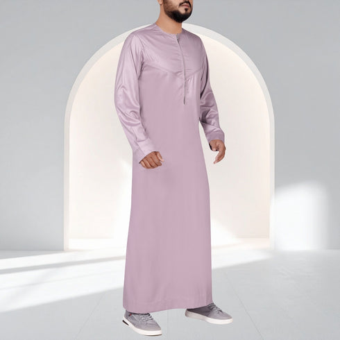 Duscky Mauve Elegance Modern Classic Zipper Thobe