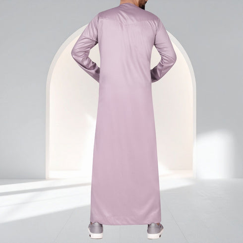 Duscky Mauve Elegance Modern Classic Zipper Thobe