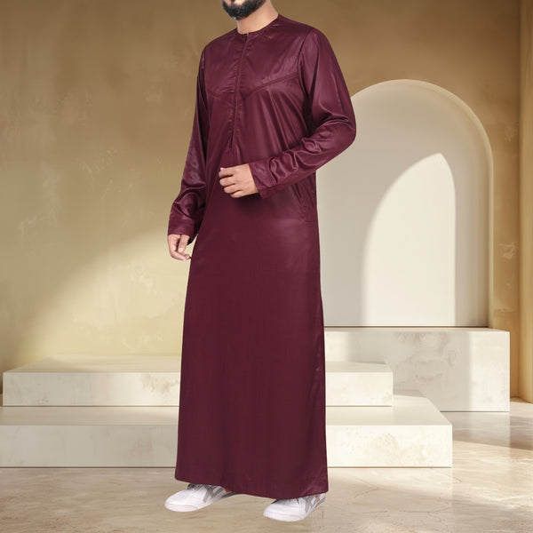 Regal Maroon Luxery Zipper Thobe
