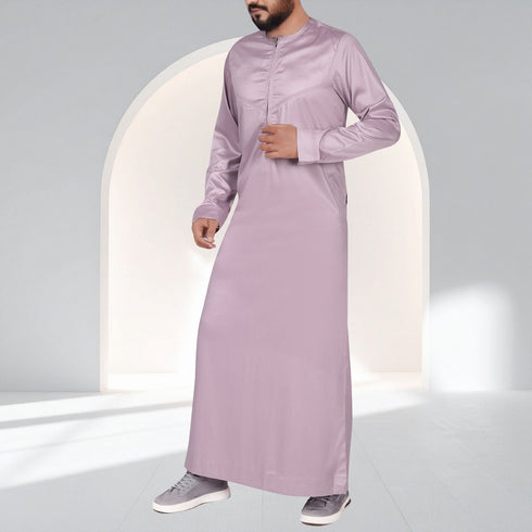 Duscky Mauve Elegance Modern Classic Zipper Thobe