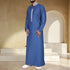 Cobalt Blue Thobe with Detailed Embroidery for a Regal Look