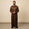 Elegant Coffee Brown with Emirati Thobe White Stripes